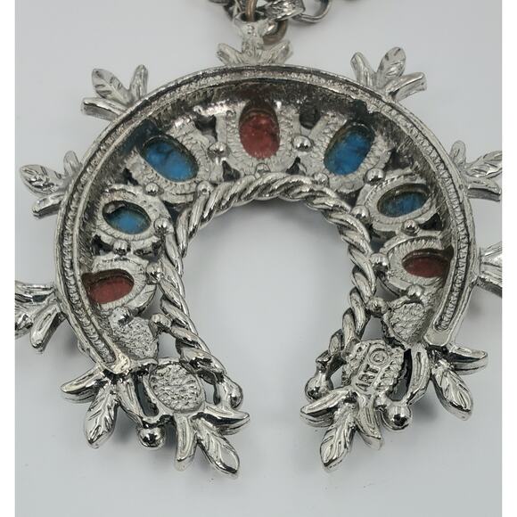 Vintage Art Arthur Pepper Red & Blue Faux-Turquoise Naja-Style Necklace - Picture 6 of 8